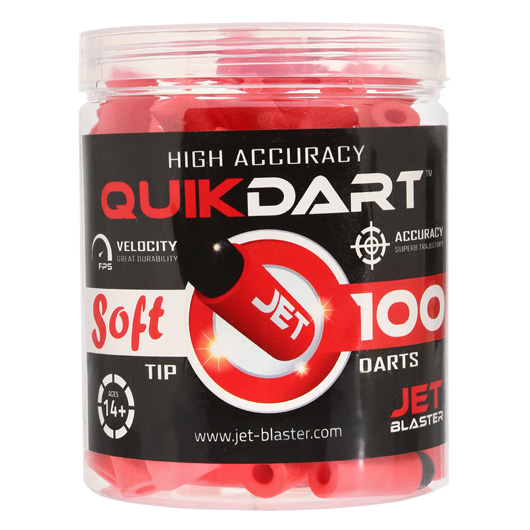 CEDA 100 Stck Schaumstoff High Accuracy Quick Darts rot fr Jet Blaster Model-S