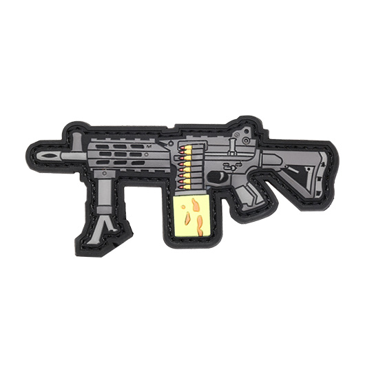G&G 3D Rubber Patch mit Klettflche LMG Airsoft Light Machine Gun grau