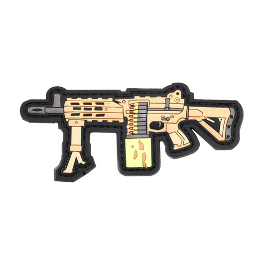 G&G 3D Rubber Patch LMG Airsoft Light Machine Gun Tan