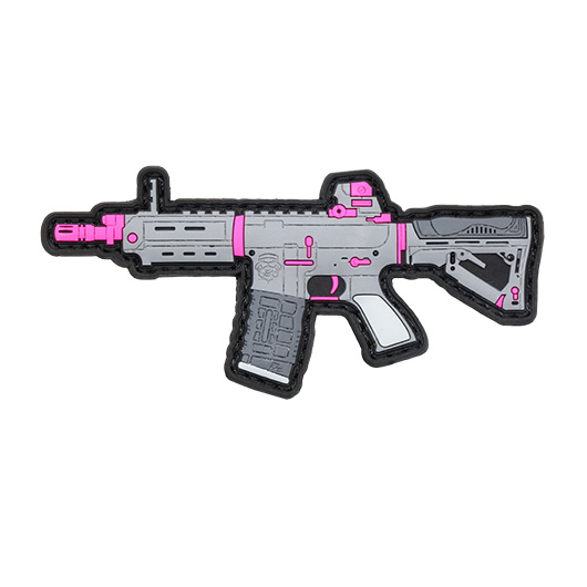 G&G 3D Rubber Patch mit Klettflche GR4 G26 BP Airsoft Sturmgewehr grau/pink