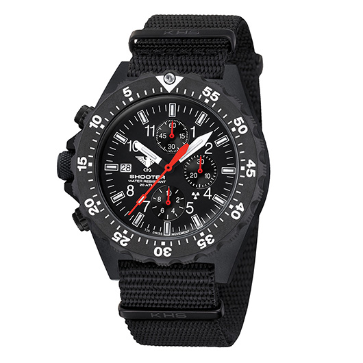 KHS Armbanduhr Shooter MKII Chronograph Natoband schwarz