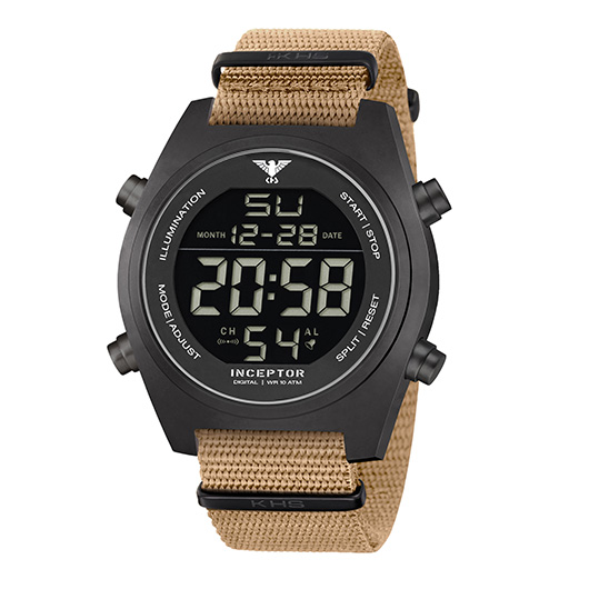 KHS Inceptor Black Steel Digital Natoband beige