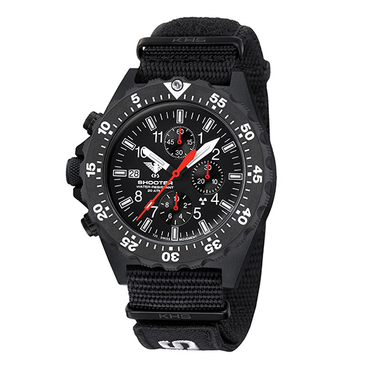 KHS Armbanduhr Shooter MKII Chronograph Natoband XTAC schwarz