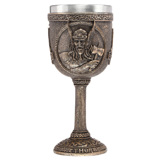 Wikinger Kelch Thor mit Edelstahleinsatz