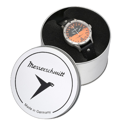 Messerschmitt Fliegeruhr ME 108 Night & Day 24h orange mit Lederarmband Bild 4