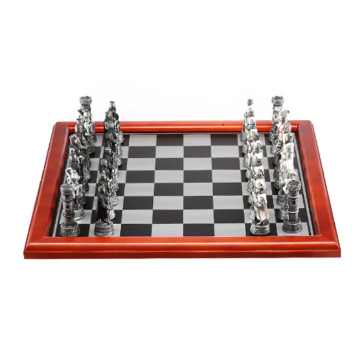 Schachfiguren Kreuzritter wei/schwarz 32 Stck inkl. Schmuckkarton Bild 4