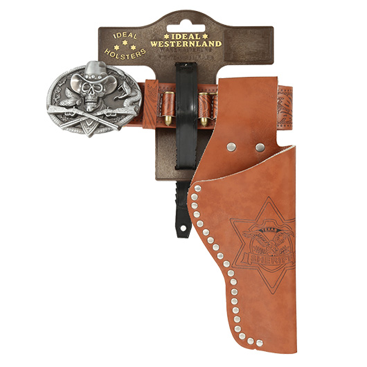 Skull Holster mit Grtel Hellbraun fr Spielzeugpistolen