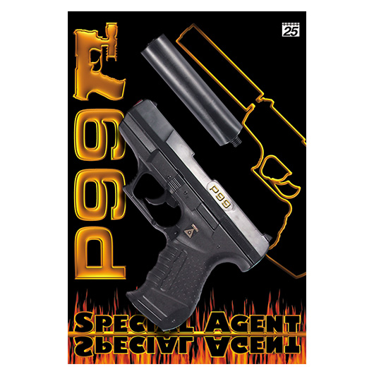 Special Agent P99 Spielzeugpistole 25-Schuss inkl. Schalldmpfer schwarz