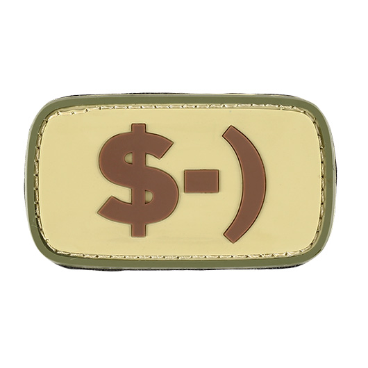 101 INC. 3D Rubber Patch mit Klettflche Emoticon $-)