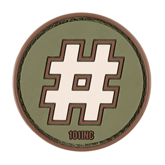 101 INC. 3D Rubber Patch mit Klettflche Hashtag multicam