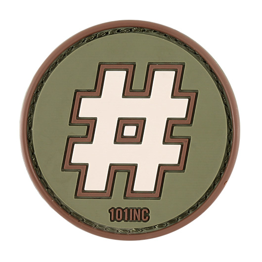 101 INC. 3D Rubber Patch mit Klettflche Hashtag grn