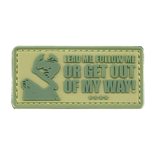 101 INC. 3D Rubber Patch mit Klettflche Lead me, follow me oliv