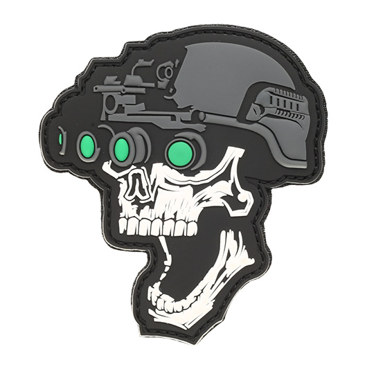 101 INC. 3D Rubber Patch mit Klettfläche Night Vision Skull fullcolor