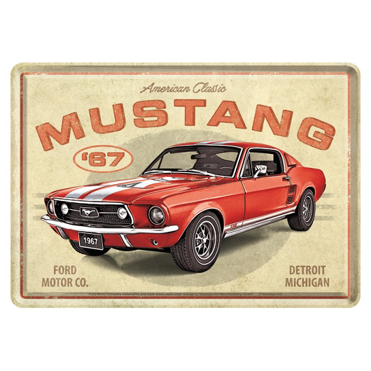 Blechpostkarte Ford Mustang GT 1967