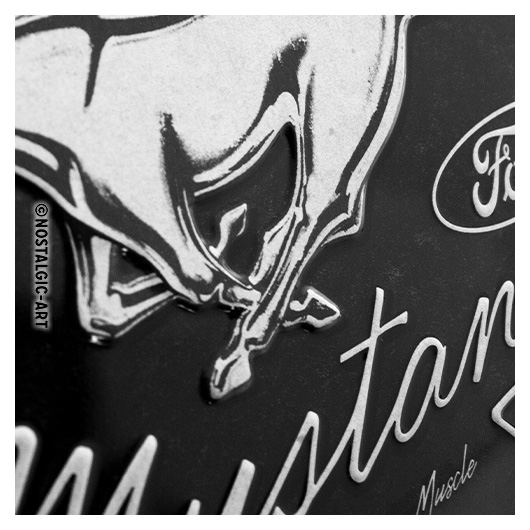 Blechschild Ford Mustang Horse Logo 30x20 cm schwarz Bild 1