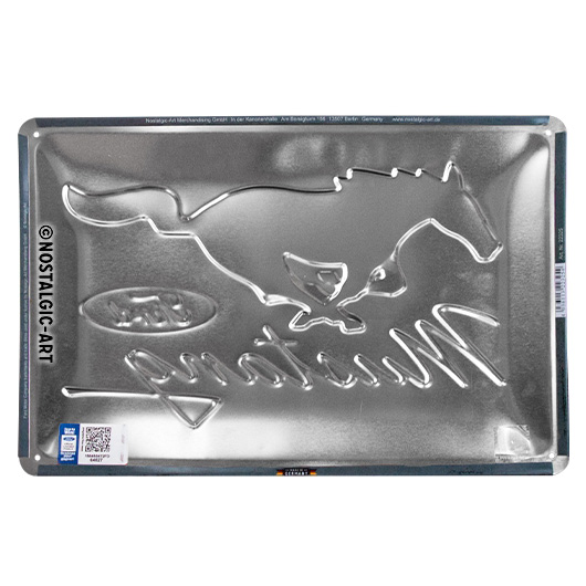 Blechschild Ford Mustang Horse Logo 30x20 cm schwarz Bild 2