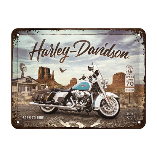 Blechschild Harley-Davidson Route 66 Road King Classic 20 x 15 cm