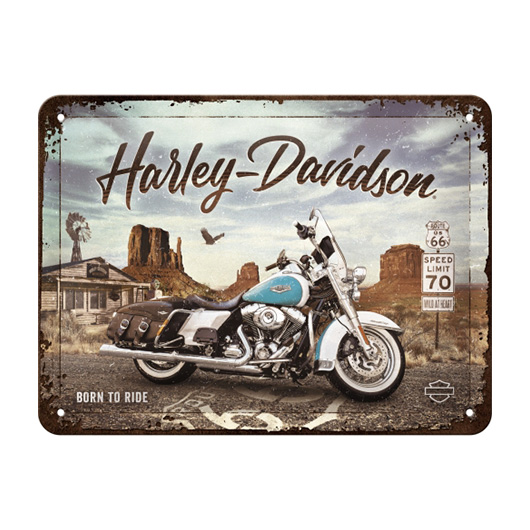 Gestanzt Blechschild 70 x 48 cm Wandschild Motorrad Biker