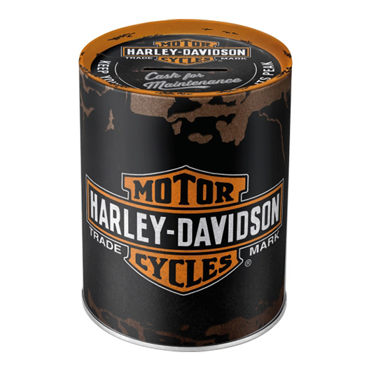 Blech-Spardose Harley Davidson Genuine Logo im Nostalgie Stil