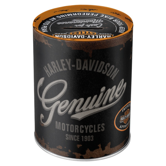 Blech-Spardose Harley Davidson Genuine Logo im Nostalgie Stil Bild 1