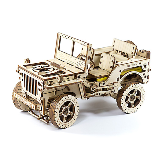 3D Holzpuzzle 4X4 Jeep 570 Teile fahrfähig