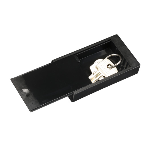 Magnetische Schlüsselbox mit Schiebedeckel schwarz 9,2x5,4x1,7 cm