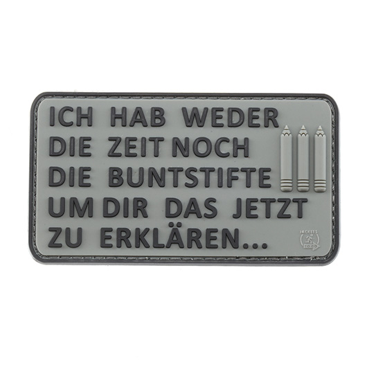 JTG 3D Rubber Patch mit Klettflche Buntstifte steingrau/schwarz