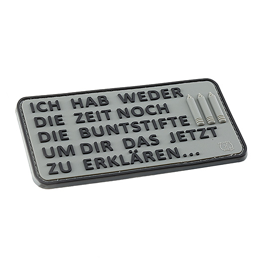 JTG 3D Rubber Patch mit Klettflche Buntstifte steingrau/schwarz Bild 1