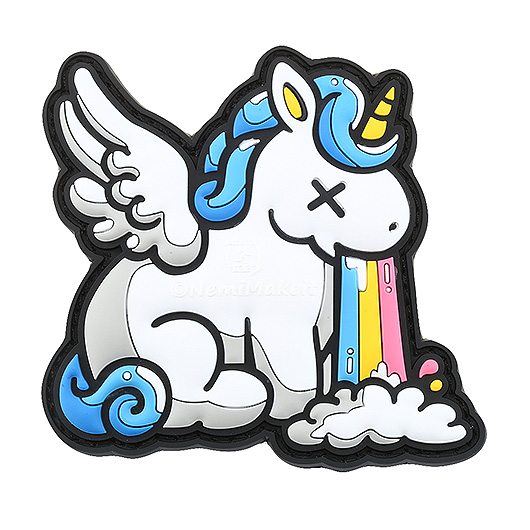 JTG 3D Rubber Patch mit Klettflche Drunk Unicorn fullcolor