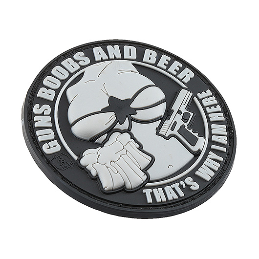 JTG 3D Rubber Patch mit Klettflche Guns, Boobs and Beer schwarz/grau Bild 1