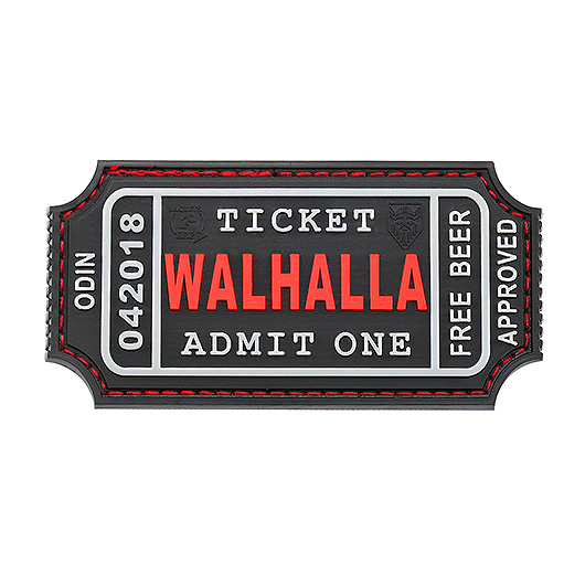 JTG 3D Rubber Patch mit Klettflche Walhalla Ticket fullcolor