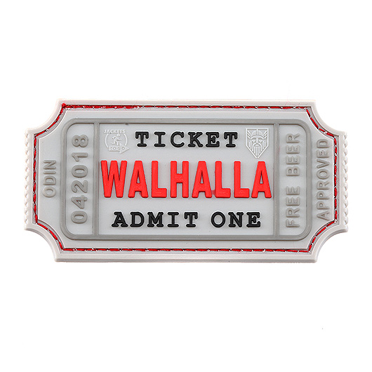 JTG 3D Rubber Patch mit Klettflche Walhalla Ticket wei