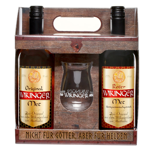 Met Sommernacht Set 2x 0,75l Flaschen und 1 Wikinger Met Glas Bild 4