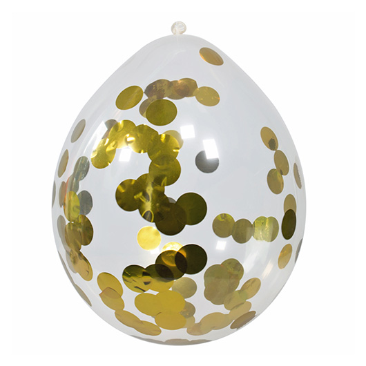 Konfetti Luftballons 30 cm 4 Stck gold