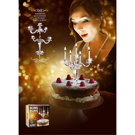 Bling Bling Kerzenstnder fr Kuchen inkl. 9 Kerzen Bild 1