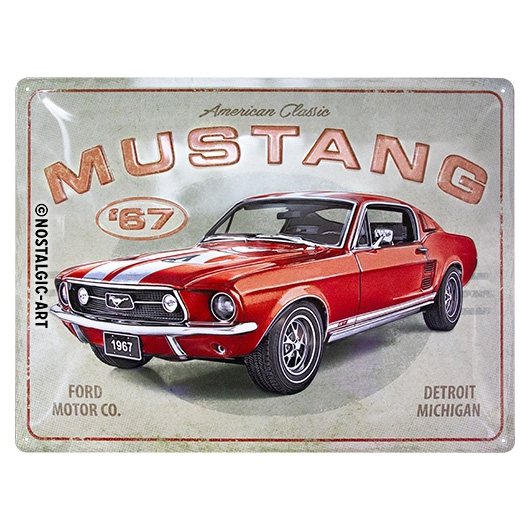 Blechschild Ford Mustang GT 1967 Red 40 x 30 cm