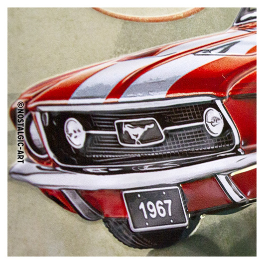 Blechschild Ford Mustang GT 1967 Red 40 x 30 cm Bild 1