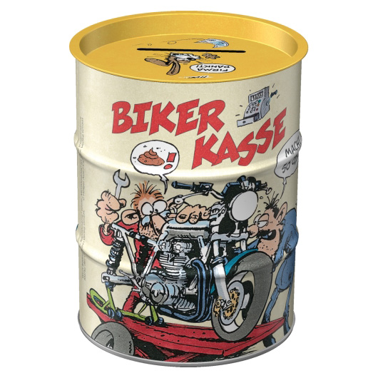 Blech-Spardose MOTOmania - Biker Kasse im Nostalgie Stil Bild 2