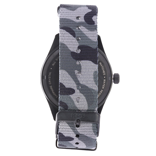 KHS Armbanduhr Seeker Black Steel Natoarmband camouflage schwarz Bild 3
