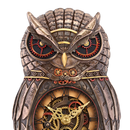 Wanduhr Steampunkeule bronziert coloriert Bild 1