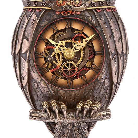 Wanduhr Steampunkeule bronziert coloriert Bild 2