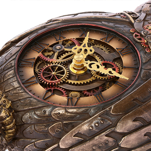 Wanduhr Steampunkeule bronziert coloriert Bild 4