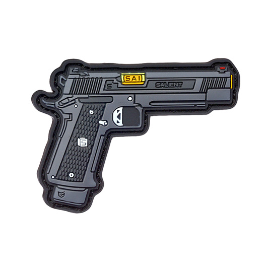 3D Rubber Patch mit Klettflche Salient Arms SAI 2011 DS 5.1 Pistole grau/schwarz