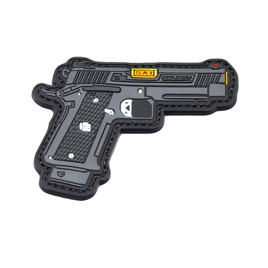 3D Rubber Patch mit Klettflche Salient Arms SAI 2011 DS 4.3 Pistole grau/schwarz