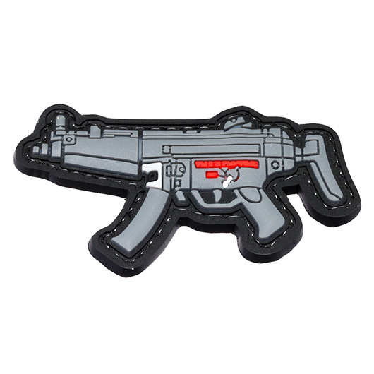 3D Rubber Patch mit Klettflche MP5 A5 Maschinenpistole grau/schwarz Bild 1