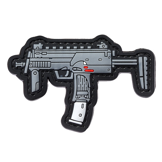 3D Rubber Patch mit Klettflche MP7 A1 Maschinenpistole grau/schwarz