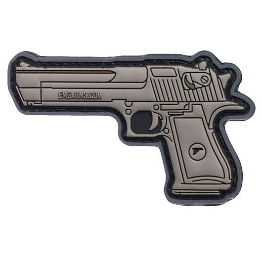 3D Rubber Patch mit Klettflche Desert Eagle .50 Pistole grau/schwarz