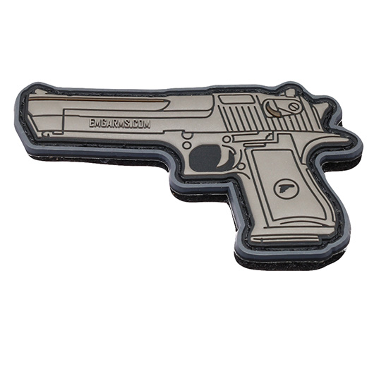 3D Rubber Patch mit Klettflche Desert Eagle .50 Pistole grau/schwarz Bild 1