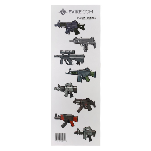 EMG Combat Decals Mini Chibi Guns Aufkleberbogen / Sticker Set