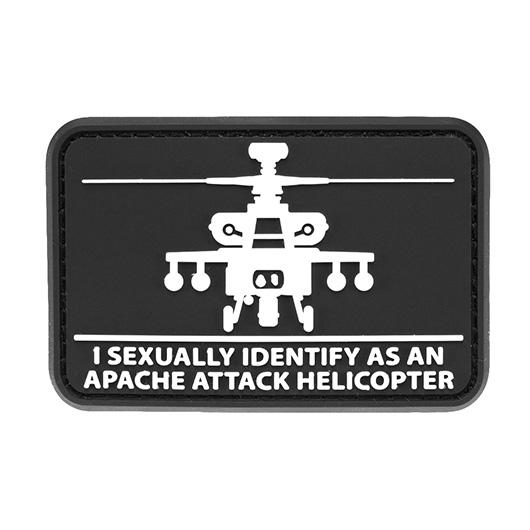 Mil-Spec Monkey 3D Rubber Patch mit Klettflche Helisexual schwarz/wei